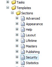 Security Template in Sitecore Tree